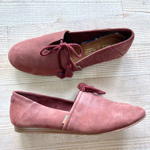 TOMS Kelli Tassel Leather Flats | Burgundy Size‎ 6.5